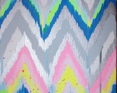 Original 11x14 Mini Chevron Ikat Painting by Jennifer Moreman