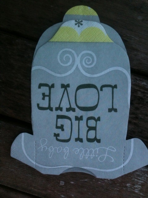 Set of 30 Baby shower onesie napkins or decoration in grey and yellow. Gender neutral. Il_170x135