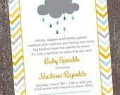 Chevron Baby Sprinkle - Clouds - Rain - Sprinkle - Baby Shower Invitation - 1.00 each with envelope Il_170x135