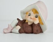 Vintage Homco Purple Pixie Ceramic Figurine 5213