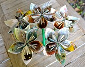 Adventures of Tintin Recycled Book Paper Flowers (5 Medium Size)