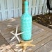 Large Aqua Nautical Anchor Upcycled Glass Bottle