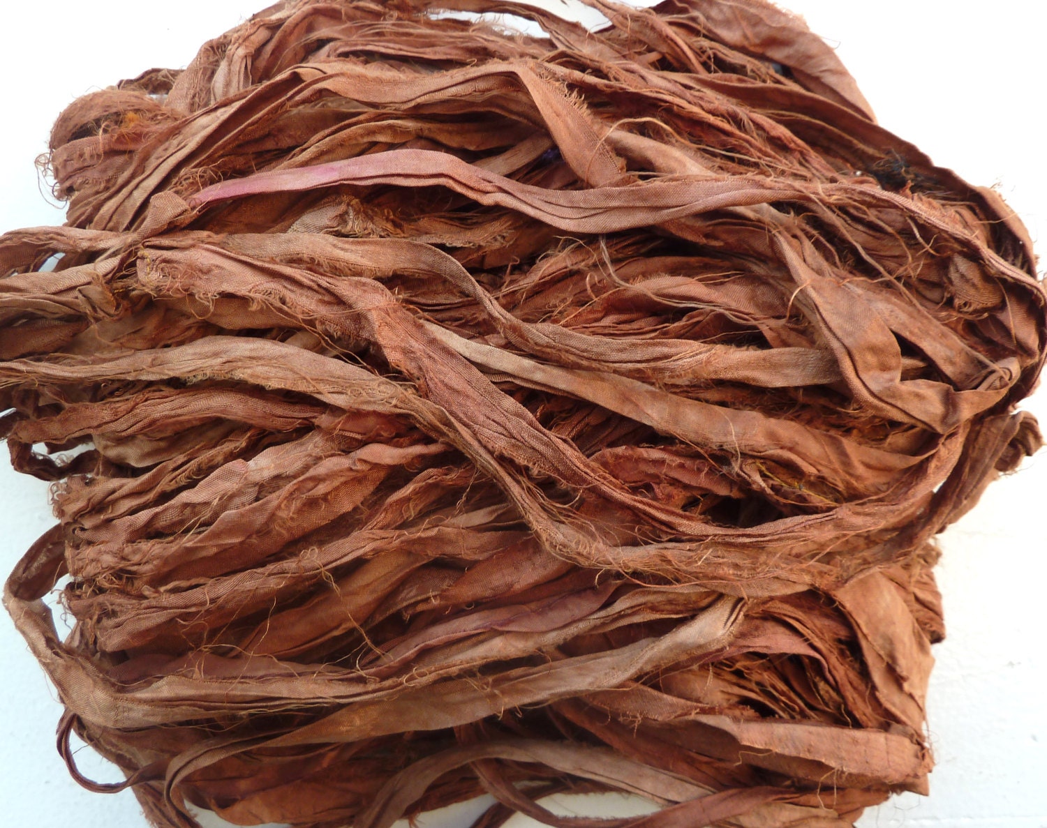 bronze recycled silk sari ribbon