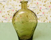 Vintage Green Bottle Glass Columbia Vase