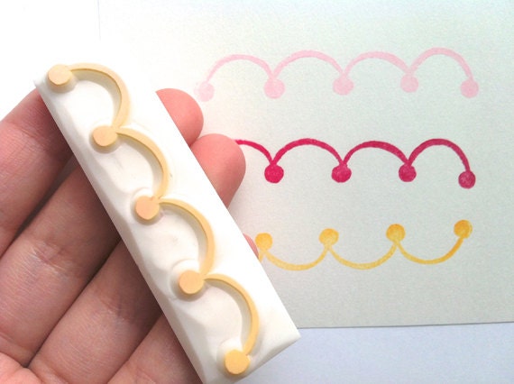lace rubber stamp. border rubber stamp. hand carved rubber stamp. handmade rubber stamp.  READY TO SHIP