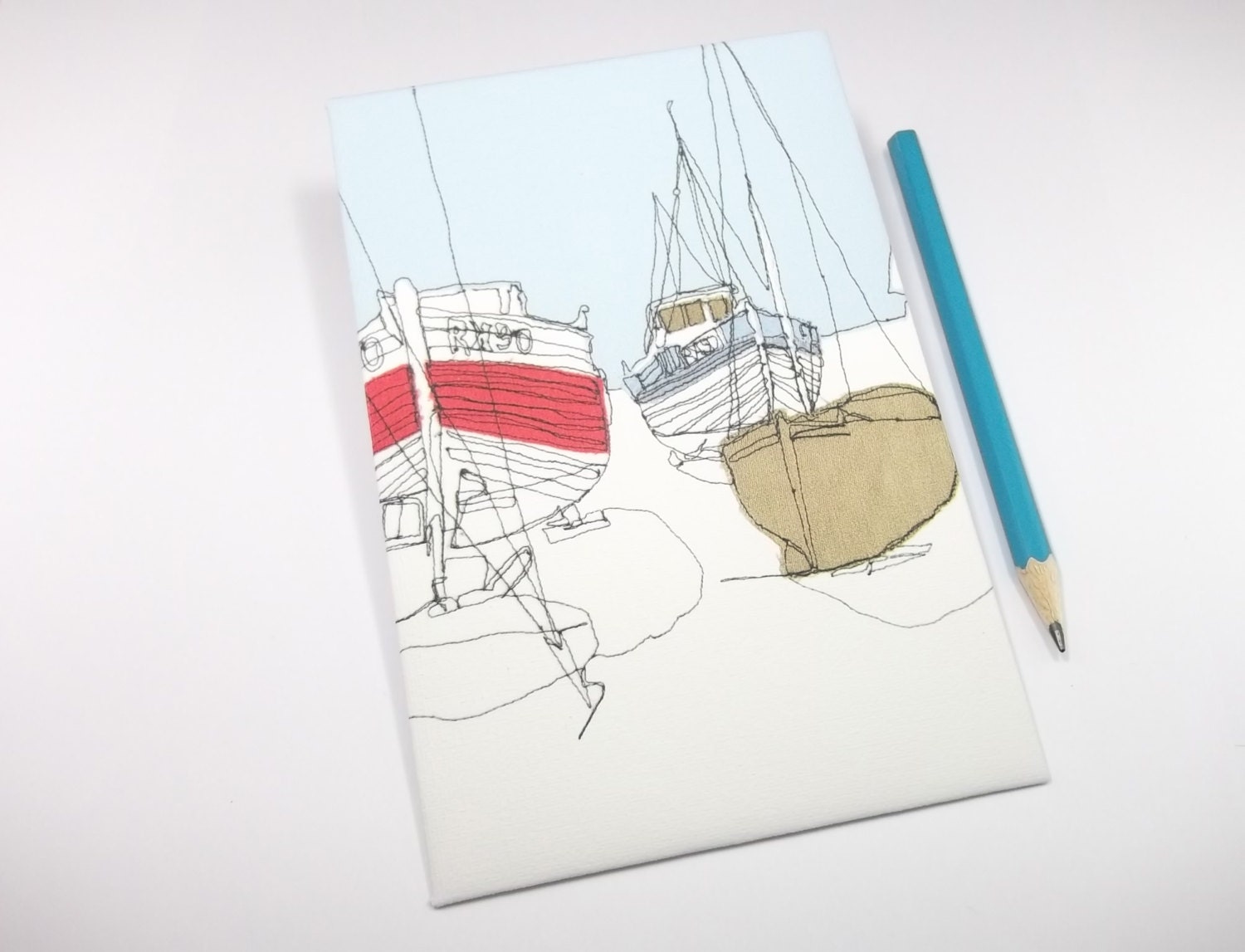 Fishing Boats - Handmade Postcard