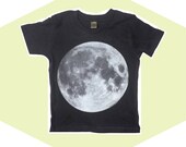 Kid's Tee Shirt, Full Moon, Screenprinted, Organic Cotton