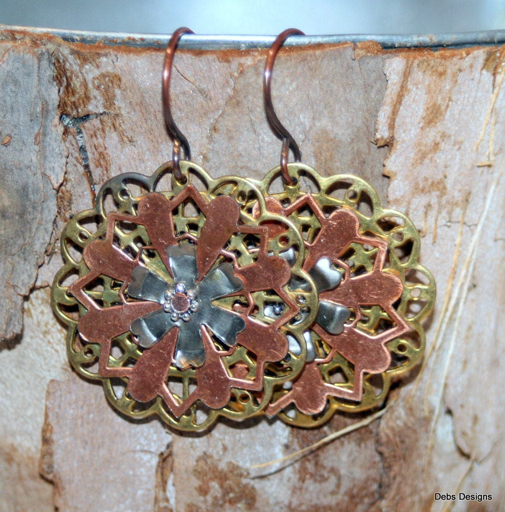 Steampunk vintage earrings