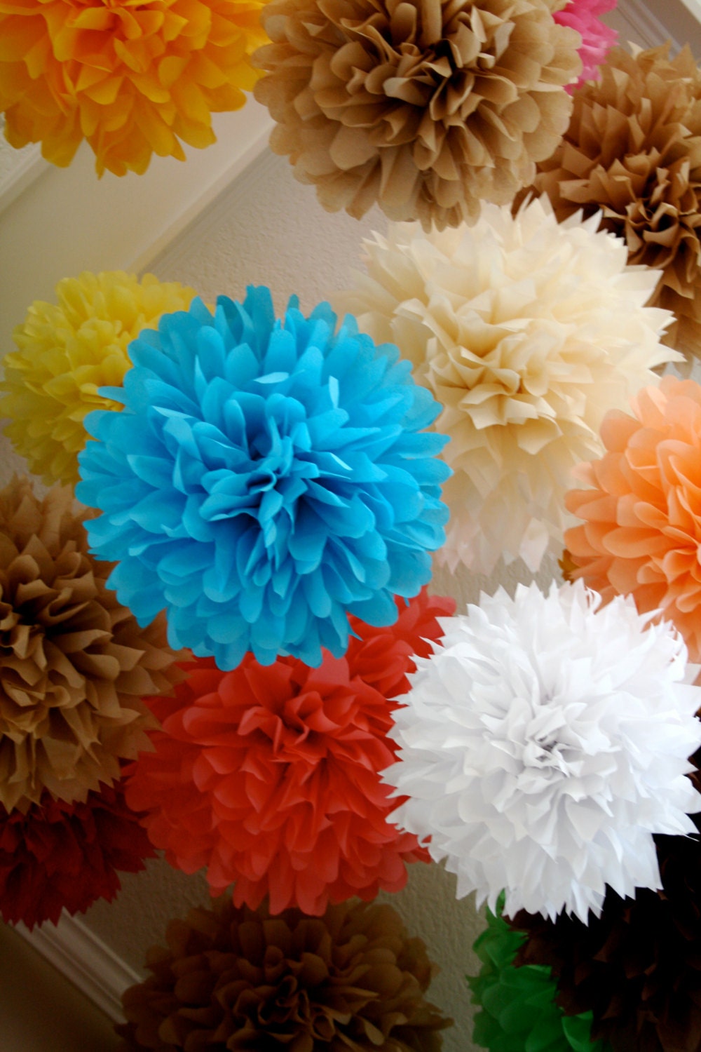 Custom Colors ... 15 tissue paper poms // wedding decorations // diy  // birthday // graduation // party decorations