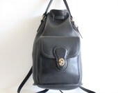 Vintage Black Leather COACH Backpack