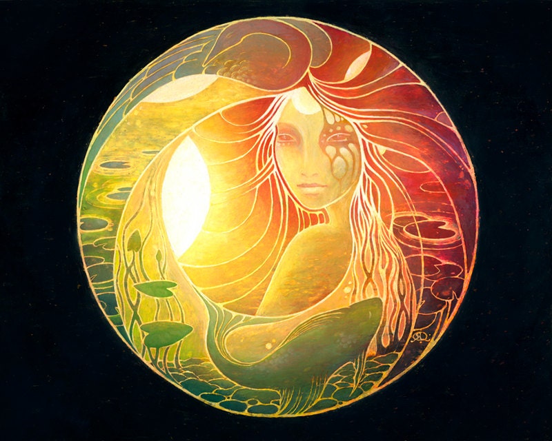 Sphere -11 x 14 Art Print - Oil Pastel Etching