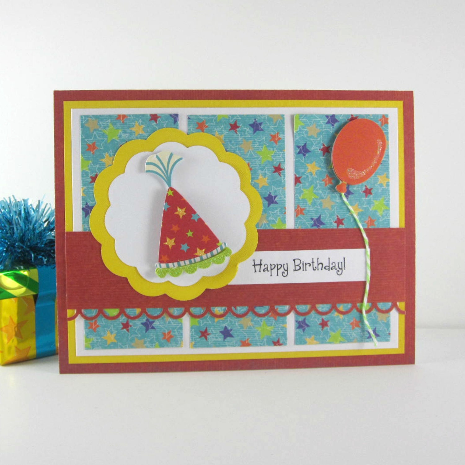 Birthday card, birthday party hat,  Happy Birthday card for kids, children, girl, boy, women, man, female, male