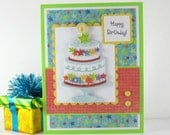 Birthday card, birthday cake,  Happy Birthday card for kids, children, girl, boy, women, man, female, male