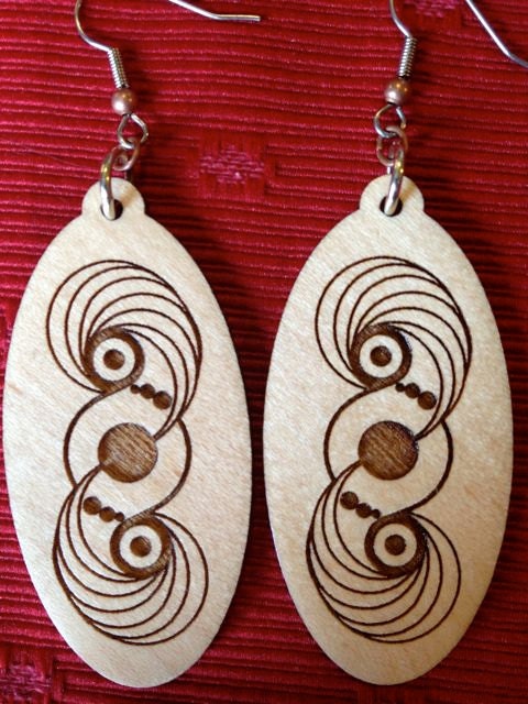 Crop Circle Earrings Maple Wood - Portal