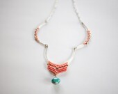 Kuzua Necklace salmon and turquoise SILVER