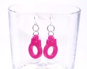On Sale Hot Pink Handcuff Earrings, 50 Shades of Grey Inspired