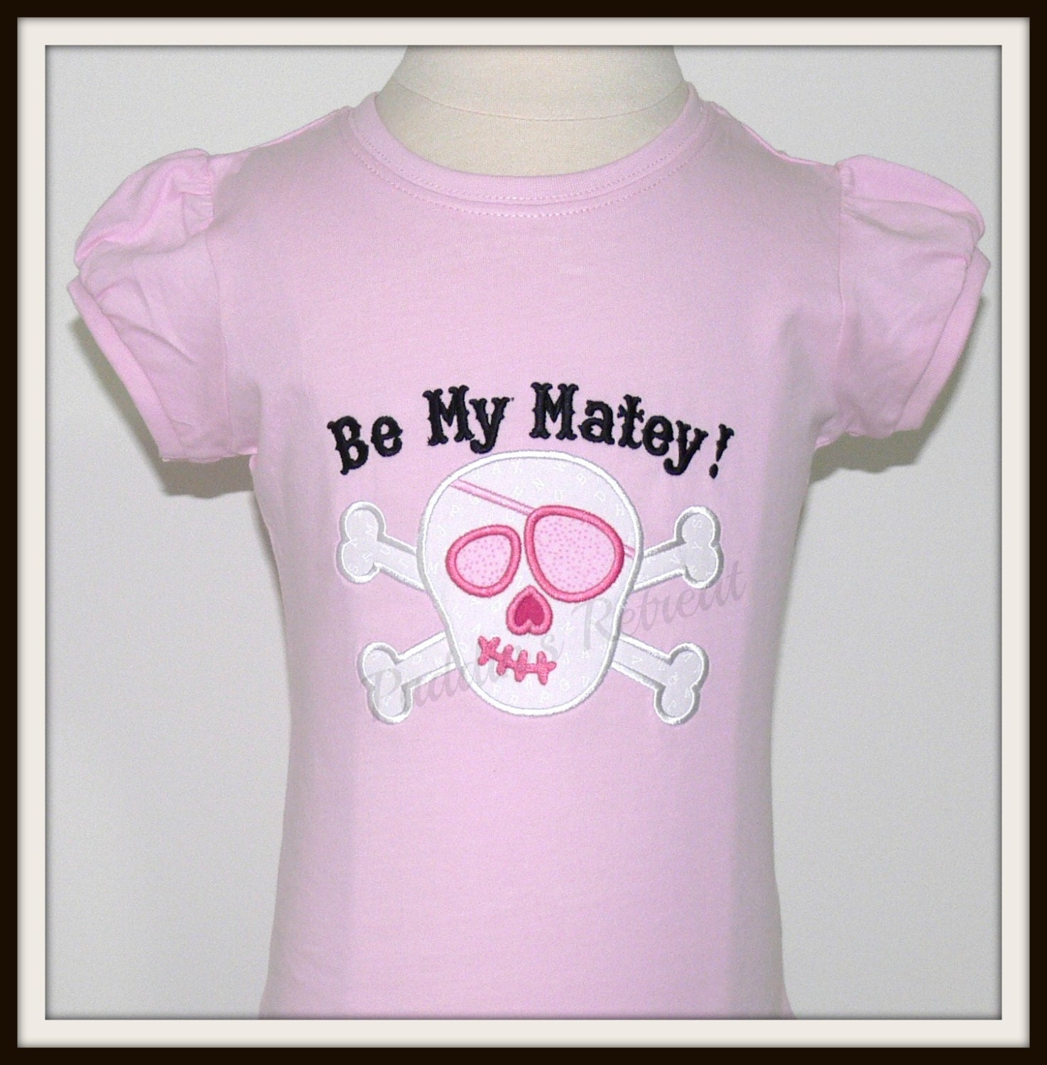 Girls Personalised Girl Pirate Be My Matie Tee T Shirt