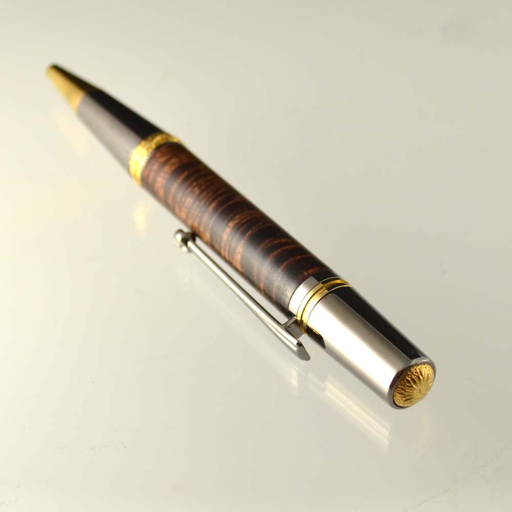 Koa Wood Majestic Squire Ballpoint Pen - Handcrafted Wooden Pen