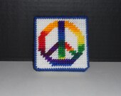 Plastic Canvas Peace Memo Pad Cover
