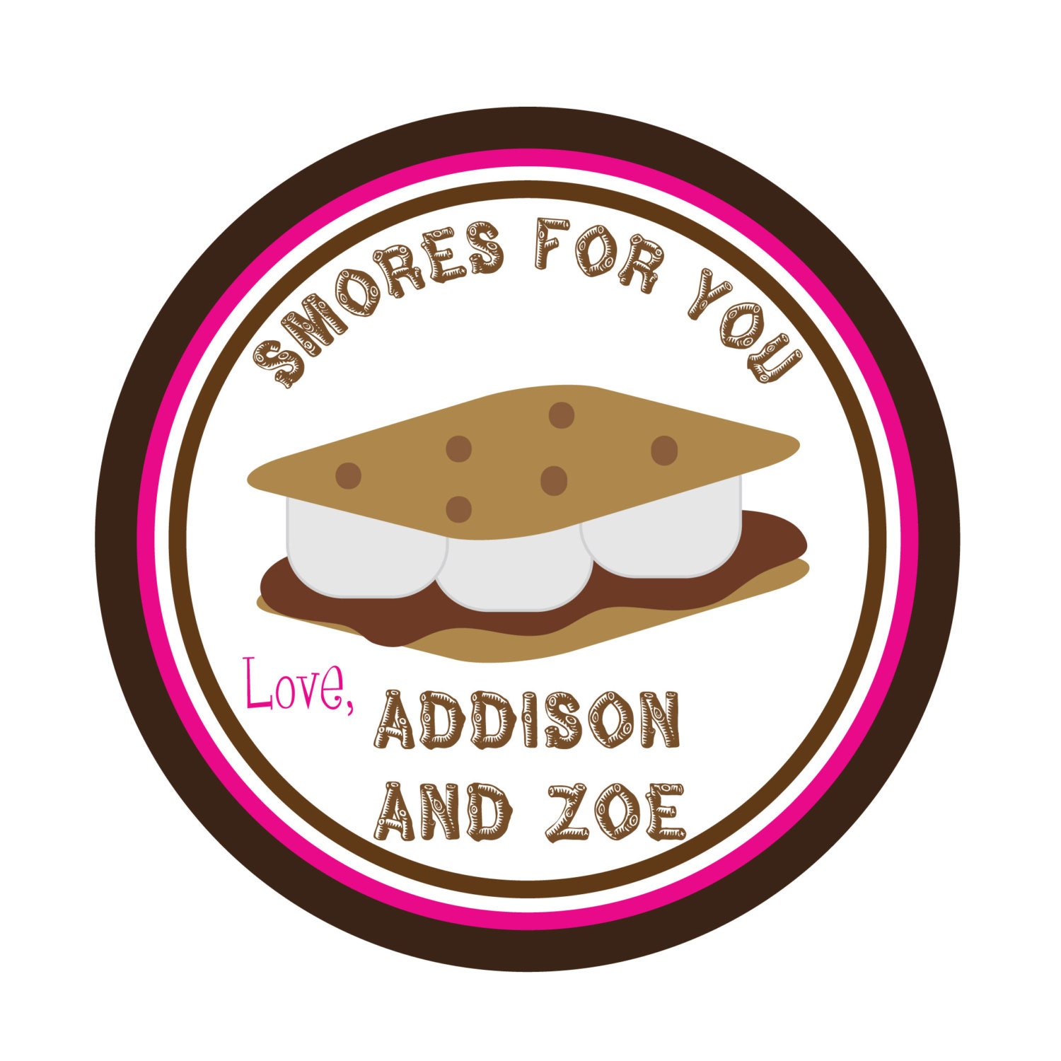 Personalized Stickers, Wedding, Smores,Smores Stickers,Camping, Outdoors, Personalized Camping Stickers Set of 24 Il_570xn