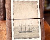Tall Ship Leather Journal - Brown Handmade Large Leather Journal, Sketchbook
