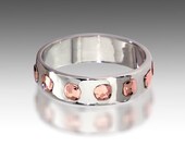 BLISS 14K white gold wedding ring, rose gold wedding band, unique wedding ring, mens womens two tone wedding band