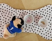 Hand painted porcelain custom personalized petite dog food bowl and water dish