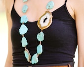 The Turquoise Delight Agate Druzy Statement Necklace