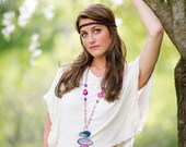 The Lumene Boho Agate Slice Statement Necklace