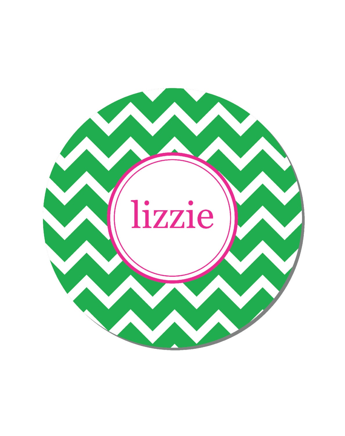 Personalized Melamine Plate - CHEVRON Collection - you pick colors