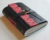 Faux Leather Journal/Notebook - Black and Coral