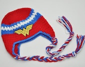 Wonder Woman hat crocheted baby hat super hero hat photo prop