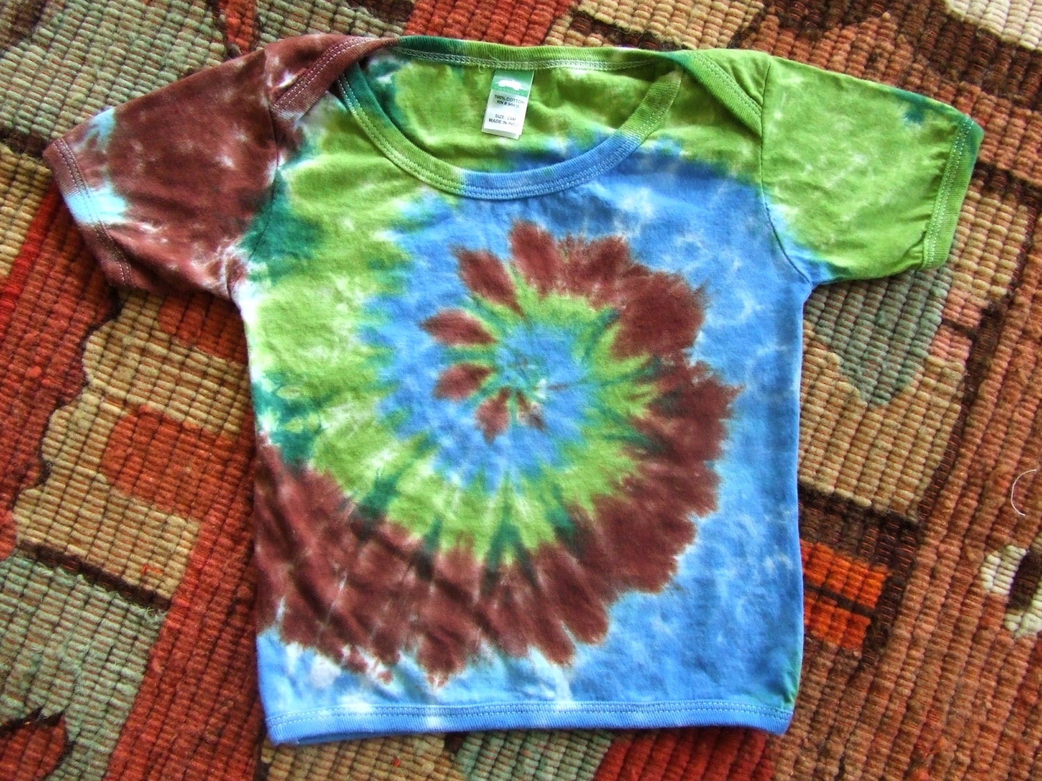 Tie Dye Baby Shirt - 24m - Lap-T - Forest Swirl - Ready to Ship