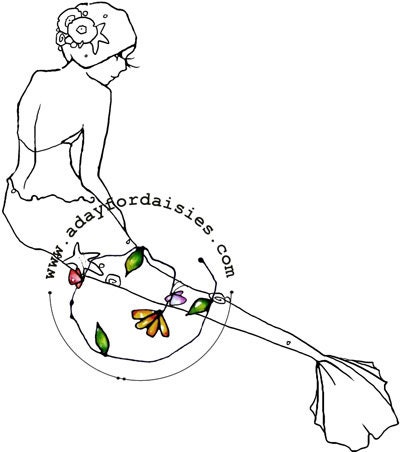 Water Babe digital stamp