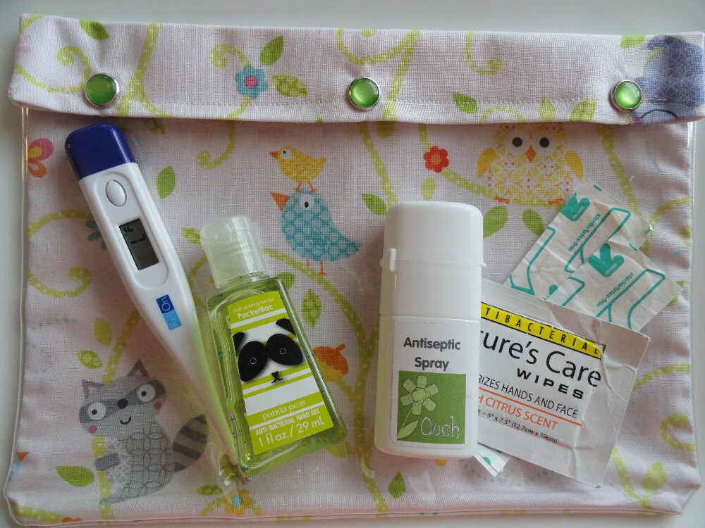 Clearance - 7x9 Clear Pocket Diaper Bag Organizer Nursing Wipes First Aid Supplies (Happi Animals Fabric) Baby Shower Gift