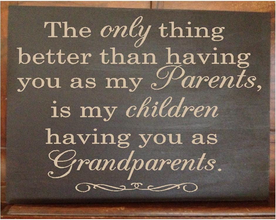 Hand Painted wood sign with vinyl lettering.  Parents Grandparents