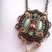 Tribal Green Bead Mosaic Necklace