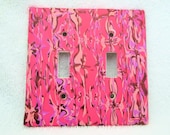 Double Switchplate, Pink Switch Plate with Shades of Lavender and Copper