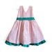 Baby Dress - Baby Girl Dress - Size 9 - 18 months -  White and orange dress with peacock blue belt and ruffles