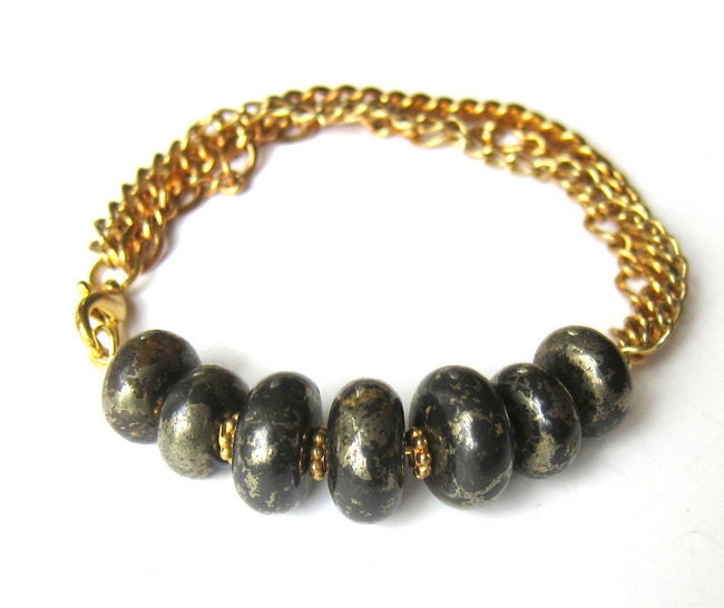 Vintage Chain / Hematite Bead Bracelet