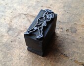 Antique Metal PRINTERS BLOCK - Chef in high heels