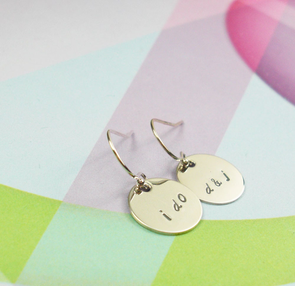 I Do Customizable Initial Wedding Engagement Earrings