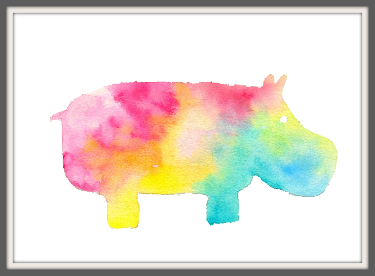 rainbow hippo: 8.5 x 11