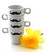 SALE- mustache egg cups espresso tasting cups with mustaches set of four