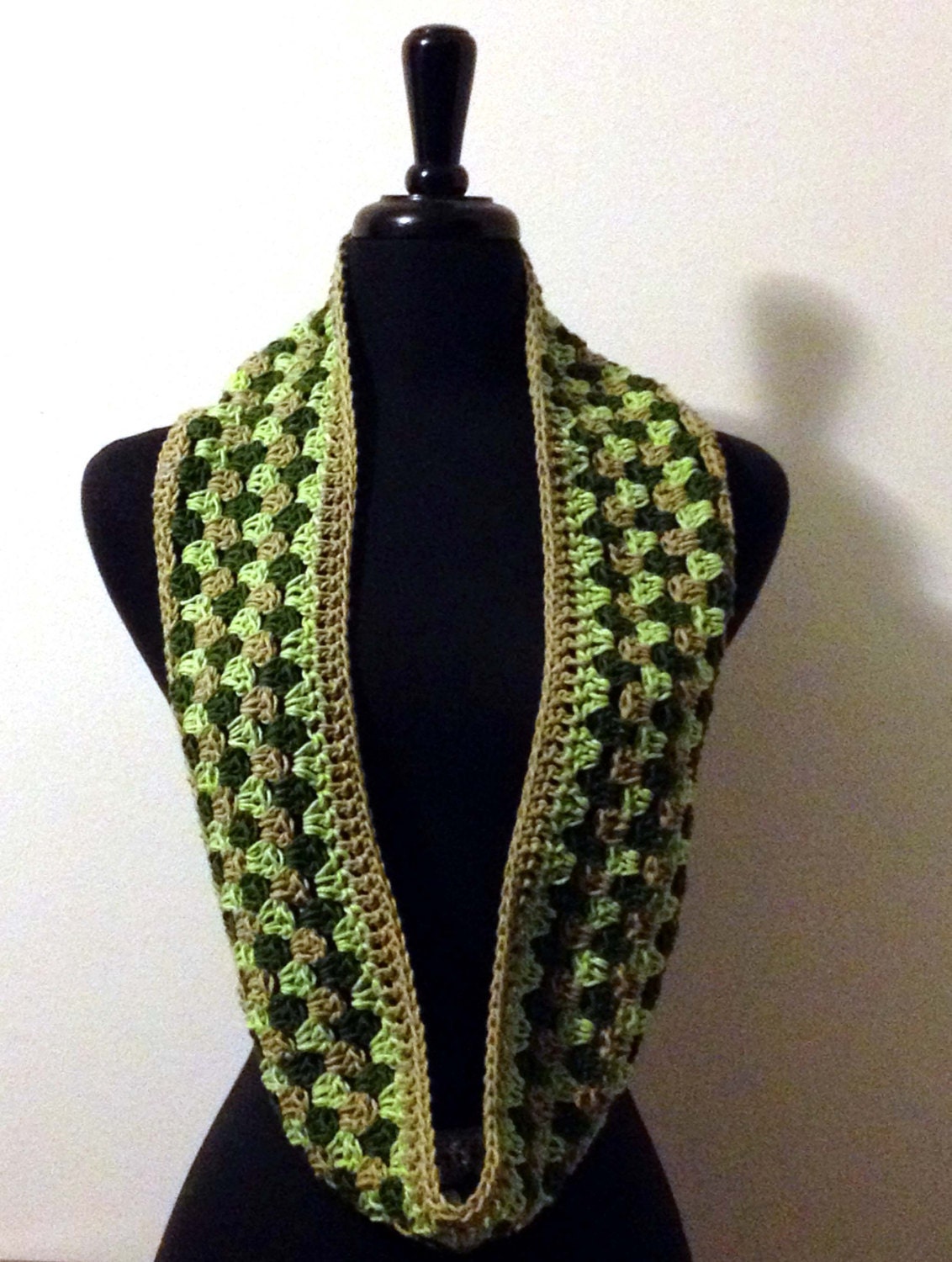 SALE Organic Cotton Infinity Scarf Cowl in Shades of Green