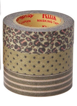Rink Washi Masking Tape - Animal Print - Set 3 - Roll Mansion