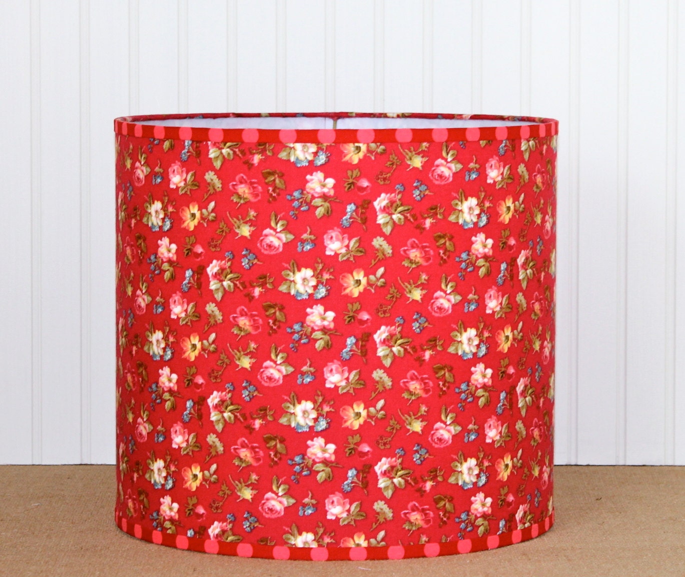 Sweet Cottage Floral Drum Lampshade
