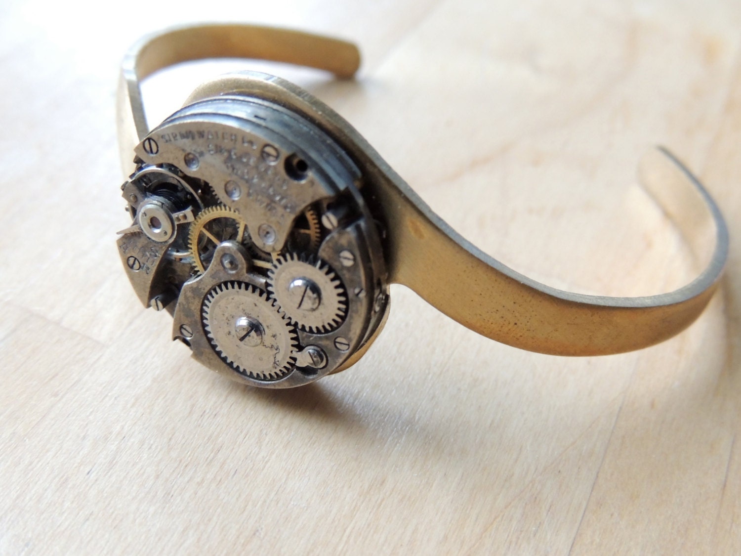 Steampunk bracelet vintage watch movement