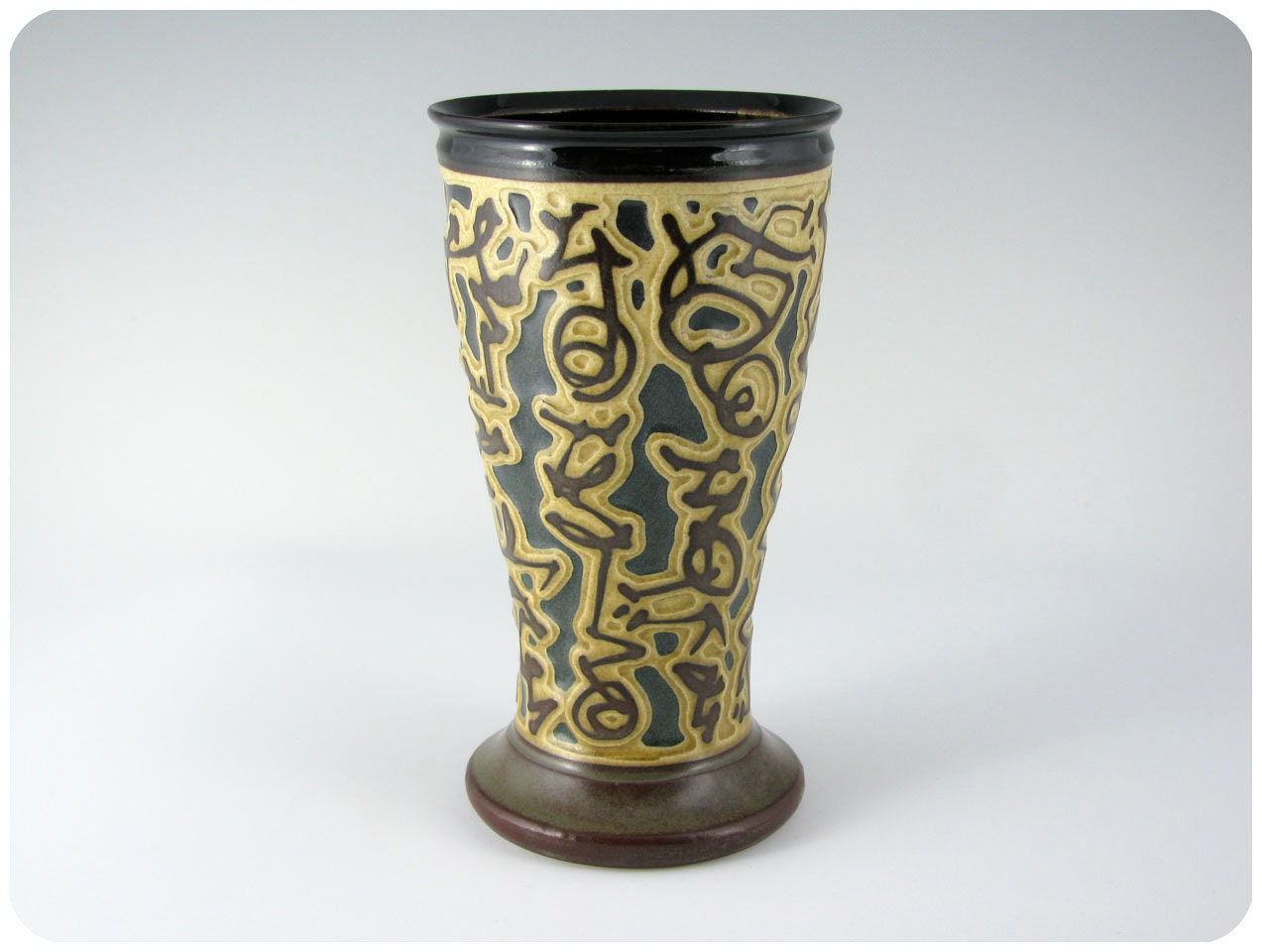 Etched Porcelain Pilsner Beer Glass