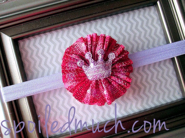 Sequin Shocking Pink Flower Crown Headband
